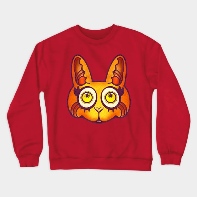 Cute Angry Orange Bunny Crewneck Sweatshirt by Latisha Taylor Art